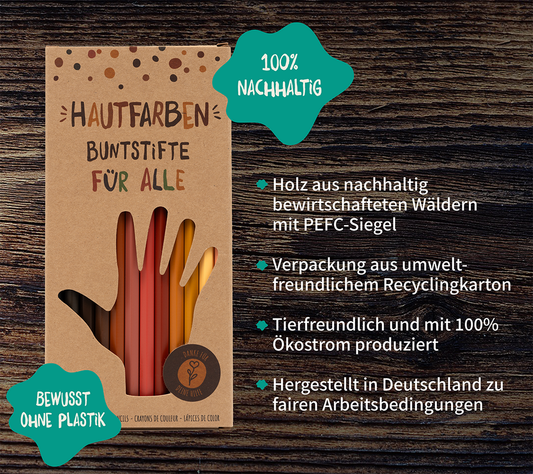 12 Hautfarben-Buntstifte